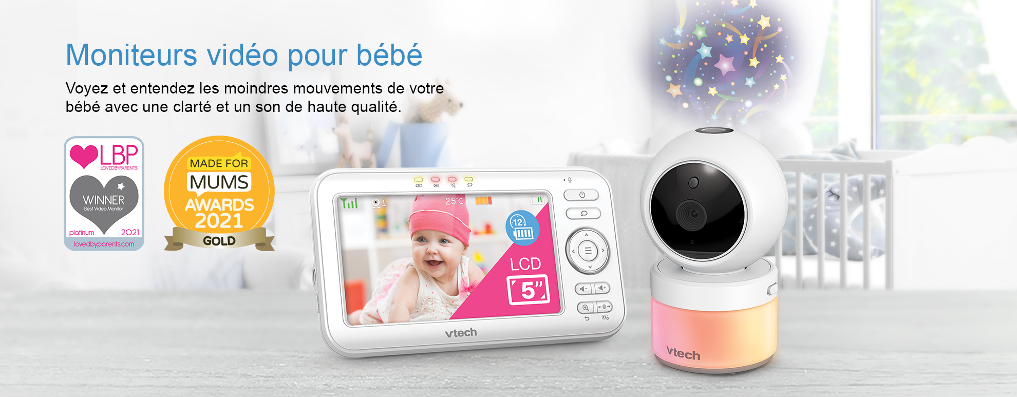 Babyphone Vidéo Lightshow BM5463 - Babyphone avec projection et veilleuse