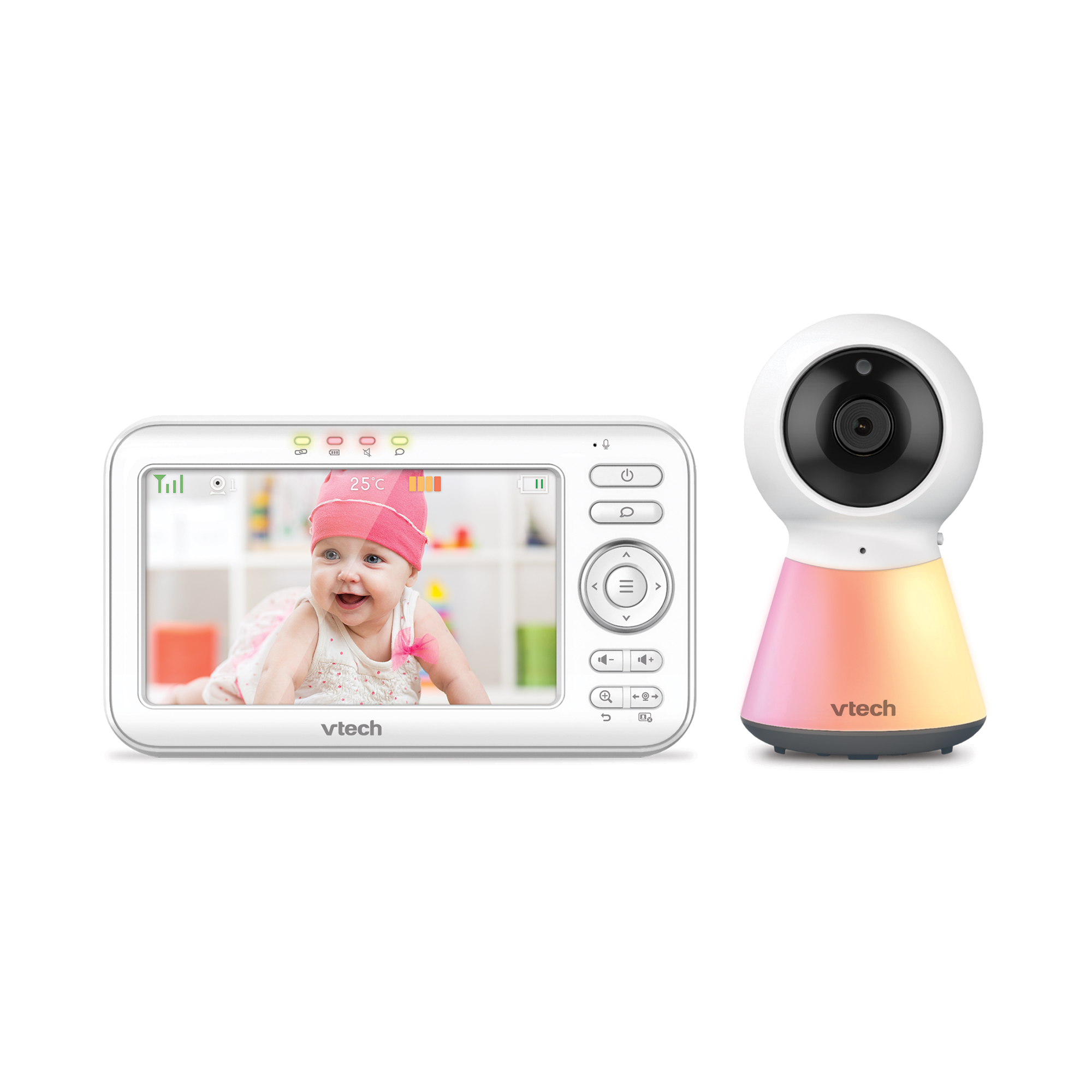 VTech VM5254 Video Baby Monitor Con Schermo Da 5 Pollici, Luce Notturna E Ninne Nanne - Batteria 2100mAh